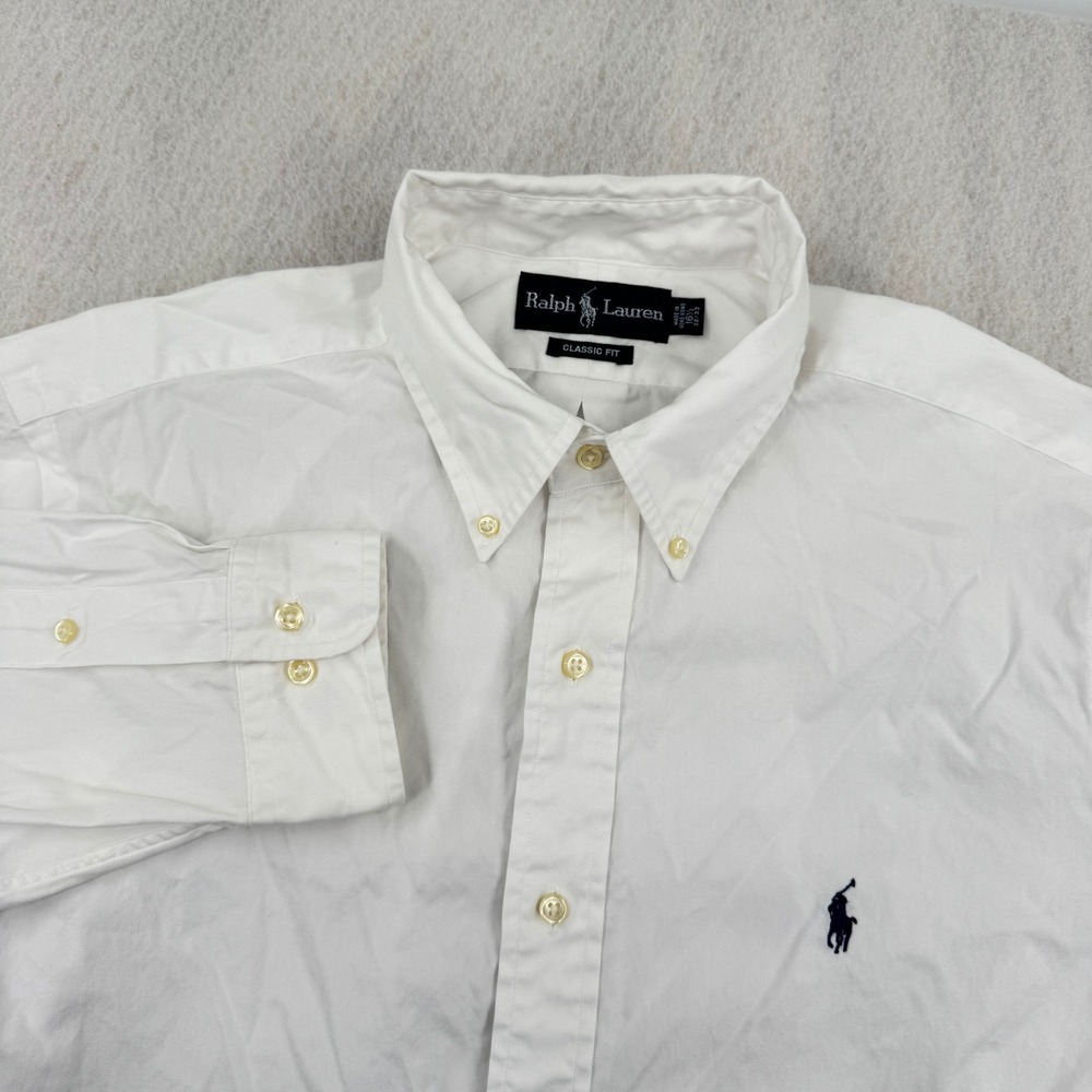 Ralph Lauren Classic Fit White Long Sleeve Dress Shirt Mens 16.5-32/33 Classic